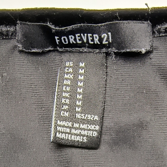 Forever 21 Black Velvet Goth Whimsigoth Cropped Front Lace Up Sleeveless Top M - Picture 3 of 8